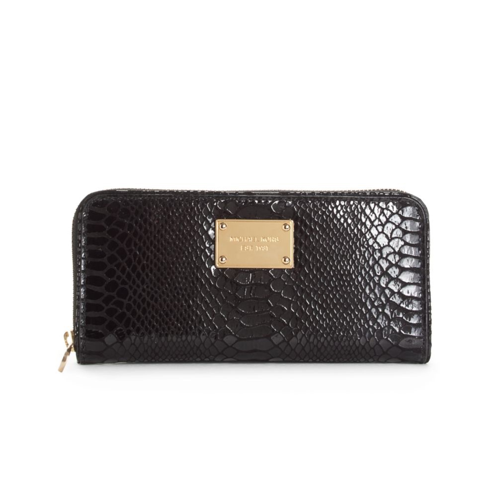Michael Kors Black Zip Around Continental Wallet